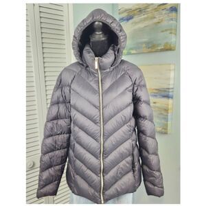 Michael Kors Packable Down Jacket Large Black size Large Removeable Hood